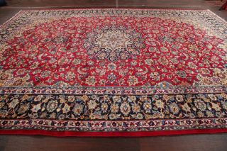 Vintage Traditional Floral RED Persian Area Rug Oriental Hand - Knotted Wool 10x14 10