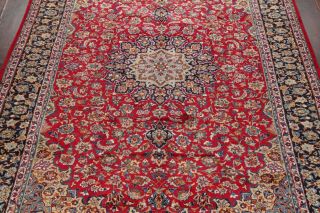 Vintage Traditional Floral RED Persian Area Rug Oriental Hand - Knotted Wool 10x14 3