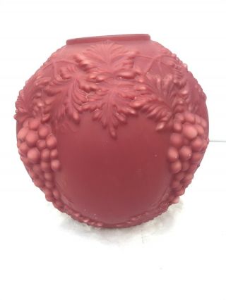 Victorian Cranberry Satin Glass Globe Shade Banquet Hanging Grape Consolidated
