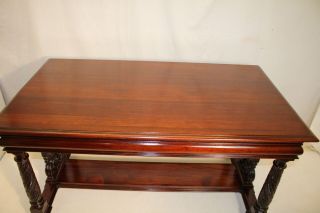Antique Federal Solid Mahogany Parlor Table Desk,  19th Century