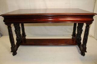 Antique Federal Solid Mahogany Parlor Table DESK,  19th Century 2