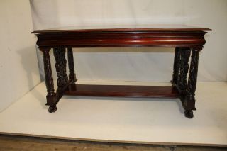 Antique Federal Solid Mahogany Parlor Table DESK,  19th Century 4