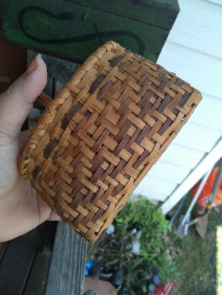 Rare Estate Old Antique Primitive Cherokee Miniature Splint Basket Folk Art AAFA 12