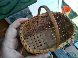 Rare Estate Old Antique Primitive Cherokee Miniature Splint Basket Folk Art AAFA 3