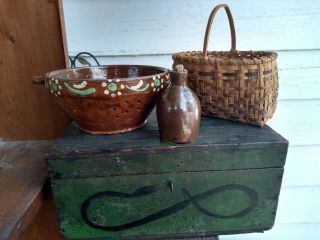 Rare Estate Old Antique Primitive Cherokee Miniature Splint Basket Folk Art AAFA 4