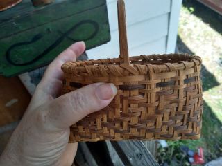 Rare Estate Old Antique Primitive Cherokee Miniature Splint Basket Folk Art AAFA 6