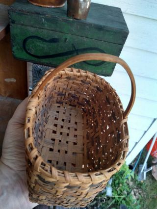Rare Estate Old Antique Primitive Cherokee Miniature Splint Basket Folk Art AAFA 8