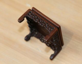 Antique Chinese carved boxwood display stand like a small table,  Qing Dynasty. 11