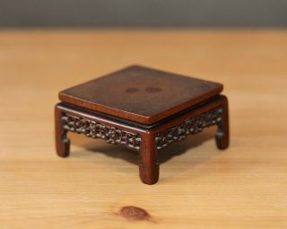 Antique Chinese Carved Boxwood Display Stand Like A Small Table,  Qing Dynasty.