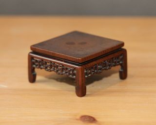 Antique Chinese carved boxwood display stand like a small table,  Qing Dynasty. 4