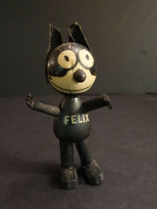 All Felix The Cat 4 " Painted Wood Figure 1925 Pat Sullivan