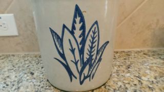Vintage 2 Gallon Western Stoneware Co.  Monmouth Crock Churn w/ Maple Leaf 3