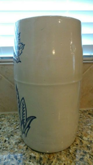 Vintage 2 Gallon Western Stoneware Co.  Monmouth Crock Churn w/ Maple Leaf 5