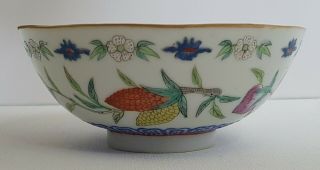 ANTIQUE CHINESE PORCELAIN FAMILLE ROSE BOWL WITH CHARACTER MARKS 5
