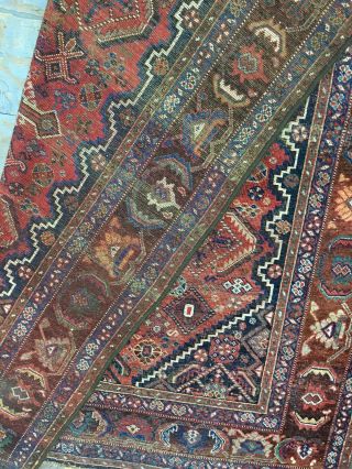 Wonderful Old Antique Handmade Qashqai Rug 6.  6x5 Ft 12