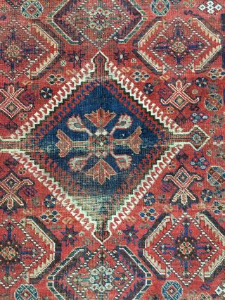 Wonderful Old Antique Handmade Qashqai Rug 6.  6x5 Ft 7