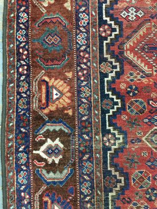 Wonderful Old Antique Handmade Qashqai Rug 6.  6x5 Ft 8