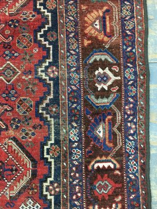 Wonderful Old Antique Handmade Qashqai Rug 6.  6x5 Ft 9