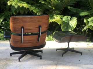 Eames Herman Miller Lounge Chair & Ottoman - Rosewood & Black Leather 2