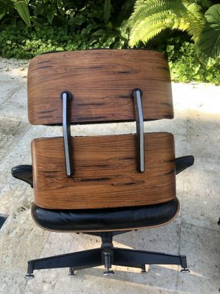 Eames Herman Miller Lounge Chair & Ottoman - Rosewood & Black Leather 7