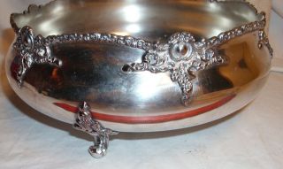 VICTORIAN SILVER PLATED FOOTED ROSE OR FLOWER BOWL 2