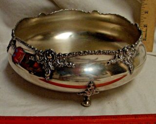VICTORIAN SILVER PLATED FOOTED ROSE OR FLOWER BOWL 3