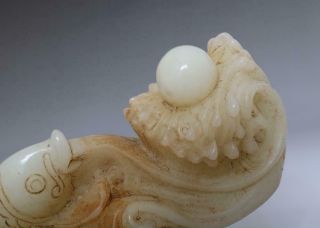 OLD RARE CHINESE WHITE JADE STATUE RUYI (E202) 4