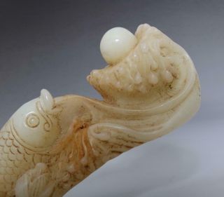 OLD RARE CHINESE WHITE JADE STATUE RUYI (E202) 7