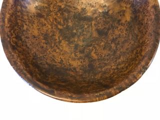 Antique Old Primitive Small Burl Wooden Bowl Rimmed Top 6
