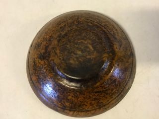 Antique Old Primitive Small Burl Wooden Bowl Rimmed Top 8