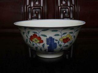 Old Rare Blue And White Chinese Porcelain Bowl Chenghua Mk W7.  48”
