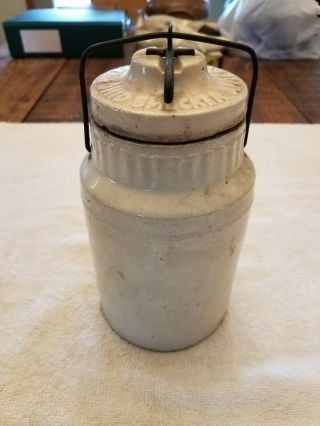 Antique SMUCKER ' S Stoneware Crock Jar PAPER LABEL Orrville Ohio 7