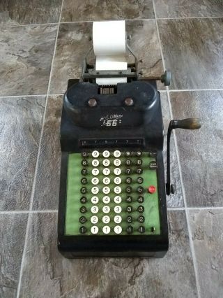 Antique Rc Allen Model No.  66 Adding Machine Hand Crank Calculator