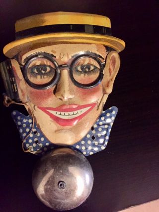 Rare Distler Harold Lloyd 2 Tin Germany Windup Sparkler BellRinger Antique Toys 9