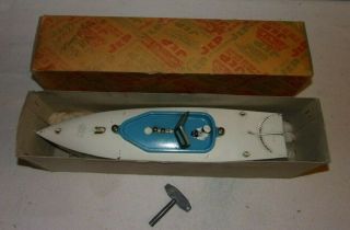 Jep 915 - 1 Mechanical Canot Canoe Ruban Bleu W/ Box & Key