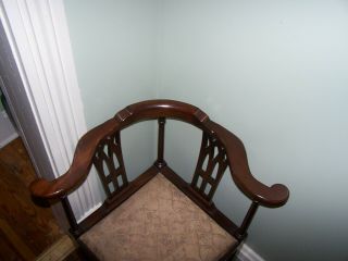 Mahogany Corner Chair Chippendale Style Vintage PICK UP ONLY 6