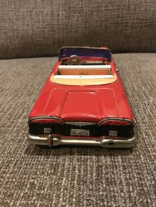 Vintage 1958 Tin Toy Car Ford Edsel Friction Convertible Car Haji Japan 5