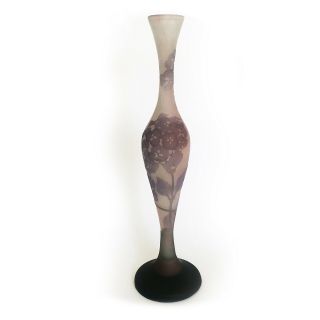 Art Nouveau Galle Cameo Glass Vase Antique Émile Gallé 1904