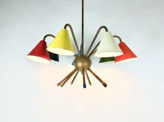 1950s ATOMIC ITALIAN CEILING LIGHT CHANDELIER STILNOVO ARREDOLUCE MID CENTURY 12