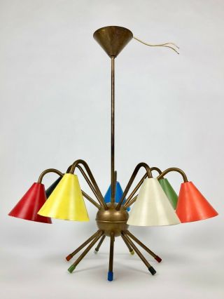 1950s ATOMIC ITALIAN CEILING LIGHT CHANDELIER STILNOVO ARREDOLUCE MID CENTURY 9