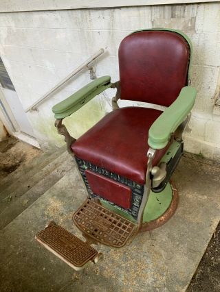 Antique Vintage Emil Paidar Barber Chair 2
