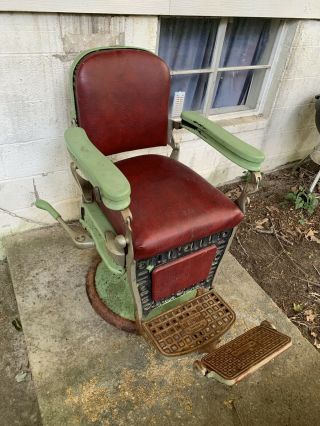 Antique Vintage Emil Paidar Barber Chair 3