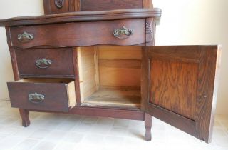 Oak and Chestnut Washstand - All with Mirror,  Shelf and Towel Bar 8