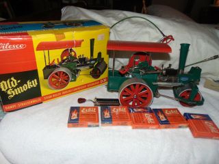 Vintage Wilesco West Germany Metal Live Steam Engine Roller Old Smoky D 36 W/box