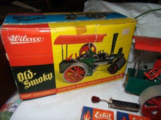 Vintage Wilesco West Germany Metal Live Steam Engine Roller Old Smoky D 36 W/Box 3