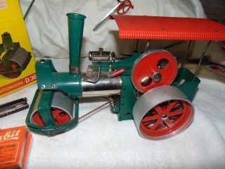 Vintage Wilesco West Germany Metal Live Steam Engine Roller Old Smoky D 36 W/Box 4