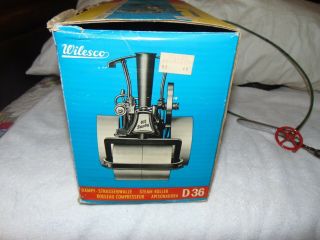 Vintage Wilesco West Germany Metal Live Steam Engine Roller Old Smoky D 36 W/Box 7