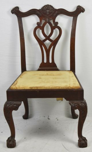 Georgian Furnishing Co Chippendale Style Mahogany Dining Chair Claw And Ball