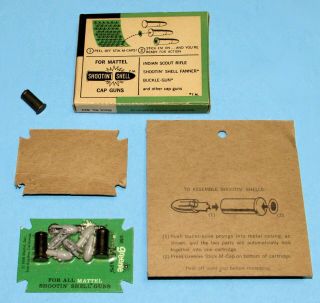 Vintage Mattel Greenie Stik - M - Caps Box & Shootin ' Shells Card Packs 2