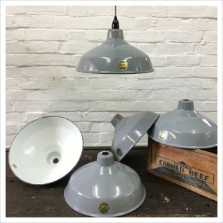Industrial Vintage Benjamin Industrial Light Shade Grey 14 " Short